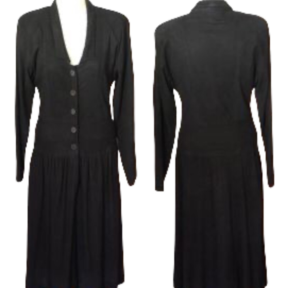 LEATHER!!!! VTG Ruth Wagner Dress